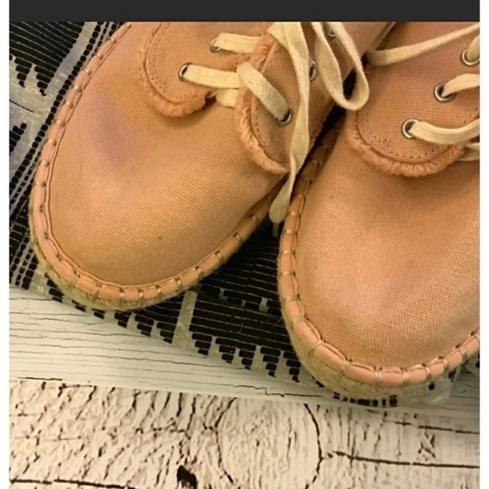 DV peach canvas Platform espadrille sneaker